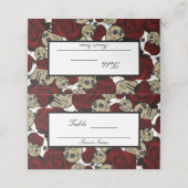 レッドローズ&スカルブラックゴシックホワイトテーブルフローラ プレイスカード (外部開封)