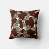 レッドローズ&スカルブラックゴシックホワイトフローラ クッション (裏面)