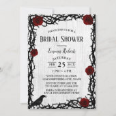 レッドローズ&ソーンフェアイ素朴ターレブライダルシャワー 招待状 (正面)