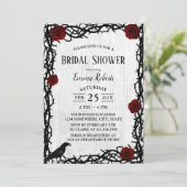 レッドローズ&ソーンフェアイ素朴ターレブライダルシャワー 招待状 (スタンド正面)