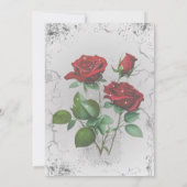 レッドローズ&テクスチャグランジ結婚式招待状 招待状 (裏面)