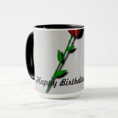 レッドローズ「ハッピーバースデー」 マグカップ (正面左)