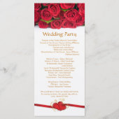 レッドローズ&ハート結婚式 プログラムラックカード プログラム (裏面)