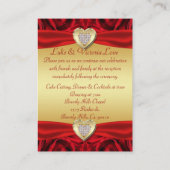 レッドローズ&ハート、金ゴールド&ブラック結婚ズ エンクロージャーカード (裏面)