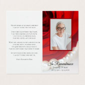 レッドローズ&パールズ葬儀記念祈りの言葉 名刺 (外部フラット)