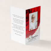 レッドローズ&パールズ葬儀記念祈りの言葉 名刺 (外部)