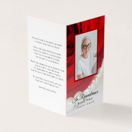 レッドローズ&パールズ葬儀記念祈りの言葉 名刺