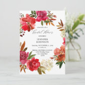 レッドローズ&ピンクフローラブライダルシャワー 招待状 (スタンド正面)