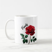 レッドローズ |ファミリ| 愛と単位のシンボル コーヒーマグカップ (左)