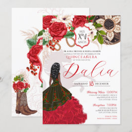 レッドローズ フラワークレスト ウエスタンカウボーイ チャロ キンセ 招待状