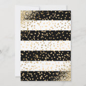レッドローズ ブラックゴールド コンフェッティ フラワー 30歳の誕生日 招待状 (裏面)