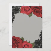 レッドローズ&ブラックレースグレーシック結婚ズ 招待状 (裏面)