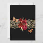 レッドローズ&レースグラマラーバタフライキンセアニラI 招待状 (裏面)