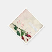 レッドローズ&ワインアニバーサリーパーティー スタンダードカクテルナプキン (角)