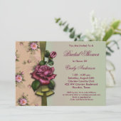レッドローズ ヴィンテージ ブライダルシャワー 招待状 (スタンド正面)