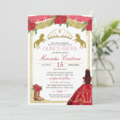 レッドローズ&金ゴールドウエスタンシャーロドレスキンセアニラ 招待状 (スタンド正面)