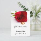 レッドローズ&金ゴールドダイヤモンドリングや輪 案内ポストカード (スタンド正面)