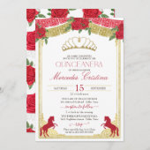 レッドローズ&金ゴールドホースウエスタンチャロクインズ 招待状 (正面/裏面)