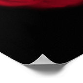 レッドローズ。黒の背景。 ポスター (角)