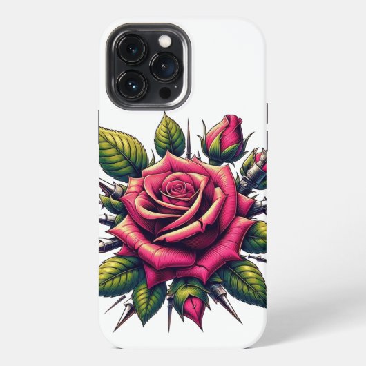 レッドローズiPhone 13 Pro Maxケース iPhoneケース (裏面)