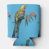 レッドローセルラパロットバードウォーターパパ誕生日 缶クーラー (裏面)