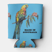 レッドローセルラパロットバードウォーターパパ誕生日Ca 缶クーラー (正面)