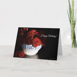レッドローゼインブルー&ホワイトボウル誕生日カード カード