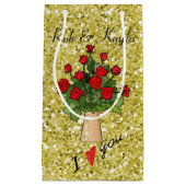 レッドローゼインベイベリー金ゴールドフェイクグリッター スモールペーパーバッグ (正面)