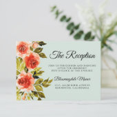 レッドローゼウォーターカラーボタニカルウェディングレセプション エンクロージャーカード (スタンド正面)