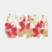 レッドローゼエレガントな結婚式 フェイバーボックス (折り畳みなし)