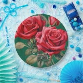 レッドローゼエレガントな結婚式 ペーパープレート (パーティー)