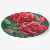 レッドローゼエレガントな結婚式 ペーパープレート (アングル)