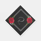 レッドローゼオンブラック結婚ズ スタンダードランチョンナプキン (角)