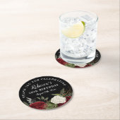 レッドローゼオンブラック50誕生日サンキュービッグ ラウンドペーパーコースター (インサイチュ)