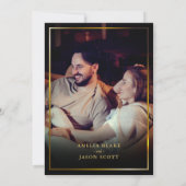 レッドローゼオンブラック | 金ゴールドフレーム(写真結婚付) 招待状 (裏面)