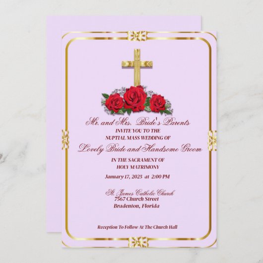 レッドローゼカトリックとゴールデンクロス 招待状 (正面/裏面)