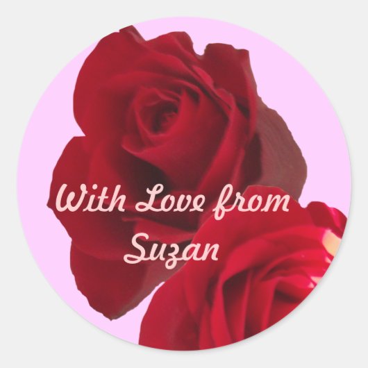 レッドローゼギフトステッカー ラウンドシール (正面)