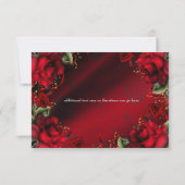 レッドローゼゴシッエレガントクウェディングRSVPカード 出欠カード (裏面)