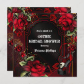 レッドローゼゴシックグラムエレガントパーティの招待状 招待状 (正面/裏面)