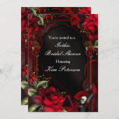 レッドローゼゴシックグラムエレガントパーティの招待状 招待状 (正面/裏面)