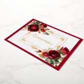 レッドローゼゴールドフォイルキンセアニラ 箔招待状 (回転した状態)