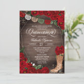 レッドローゼシャルラ素朴女性のカーボーイブーツキンセアニラ 招待状 (スタンド正面)