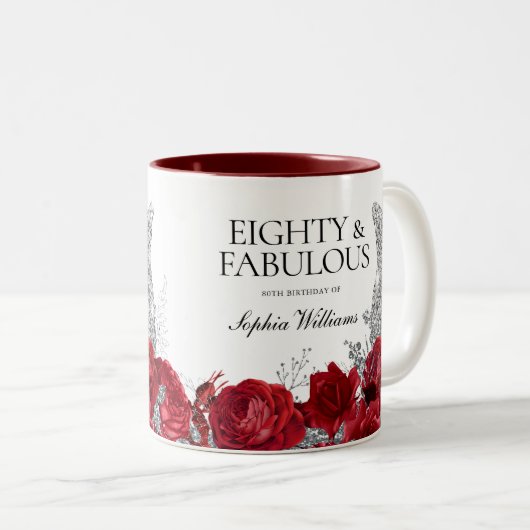 レッドローゼシルバードレス80thバースデーパーティーのお気に入り ツートーンマグカップ (正面右)
