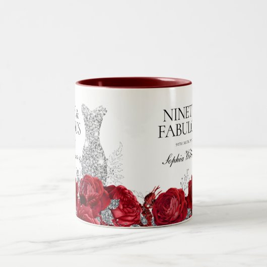 レッドローゼシルバードレス90thバースデーパーティーのお気に入り ツートーンマグカップ (中央)