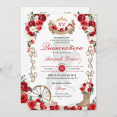 レッドローゼスウェスタン女性のカーボーイキンセアニラ招待状 招待状 (正面/裏面)