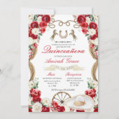 レッドローゼスウエスタンチャロ女性のカーボーイキンセアニラ 招待状 (正面)