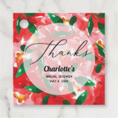 レッドローゼスサンキュースクエアメッセージカード フェイバータグ (正面)