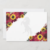 レッドローゼスサンフラワーズキンセニェラ日付を保存 招待状 (裏面)