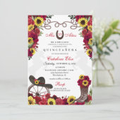 レッドローゼスサンフラワーズ女性のカーボーイキンセアニェラ 招待状 (スタンド正面)