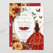 レッドローゼスサンフラワープリンセス金ゴールドキンセアニラ セーブザデート (正面/裏面)